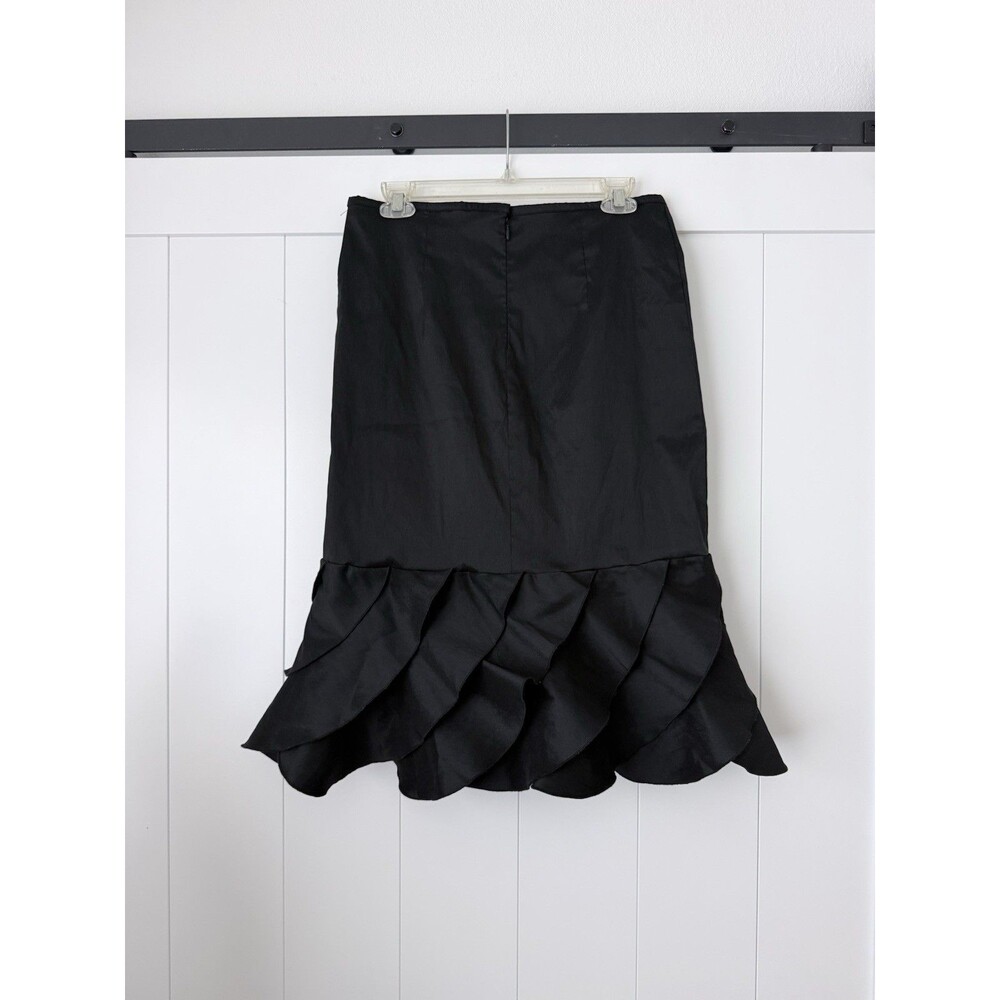 Xscape Joanna Chen Black Mermaid Skirt Tiered Ruffle Y2K Goth Glam Cocktail 6/8 - Picture 2 of 9